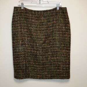 NWT Talbots Brown Woven Work Business Skirt